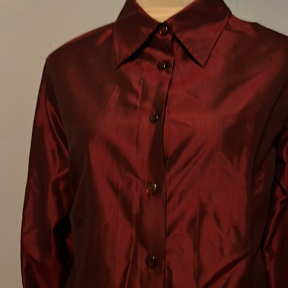 Lane Bryant Designs & Co, Burgundy button down dress shirt, size 18, $15 - Picture 2 of 6
